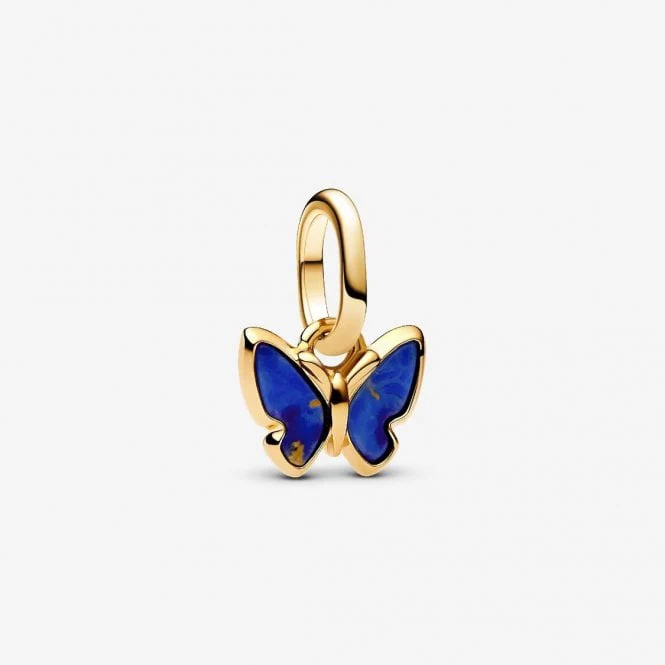 Gold Blue Butterfly Mini Dangle Charms