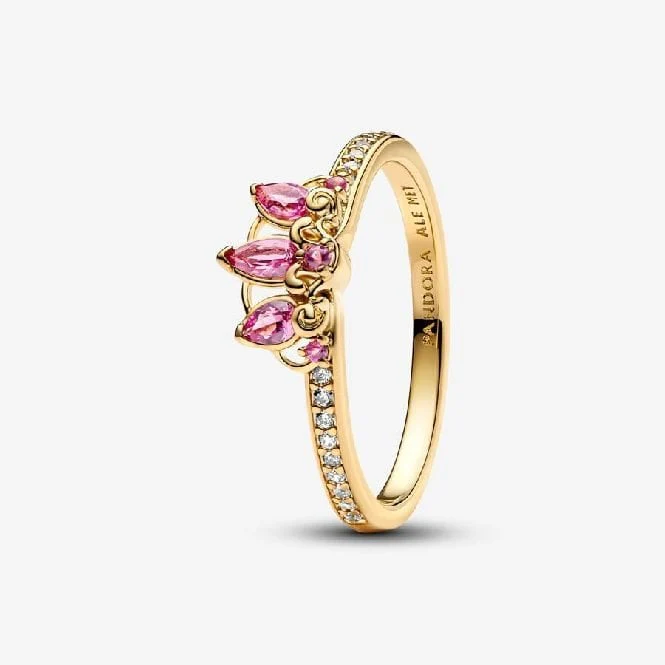 Gold Disney Princess Rapunzel Tiara Ring, Size 48