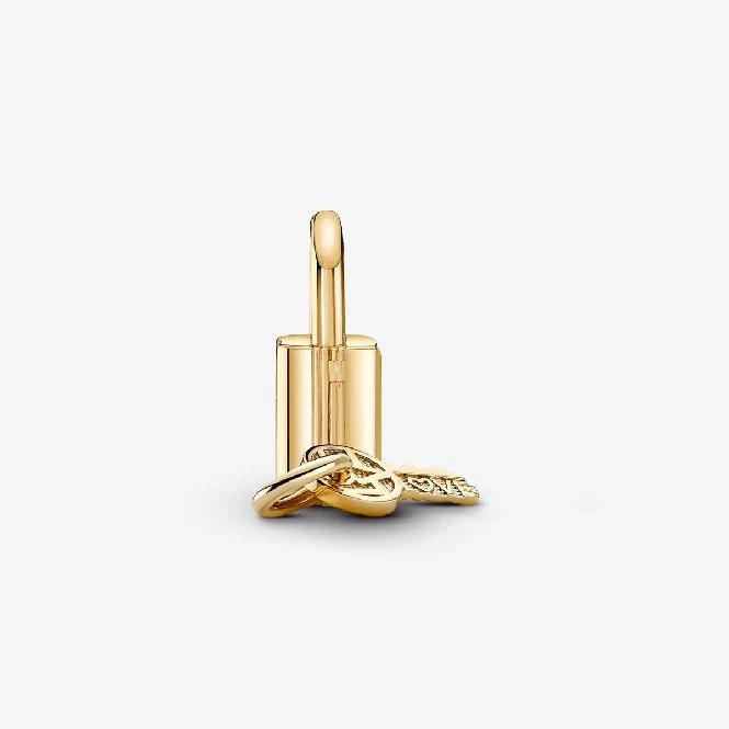 Gold Engravable Padlock & Key Dangle Charms - Image 3