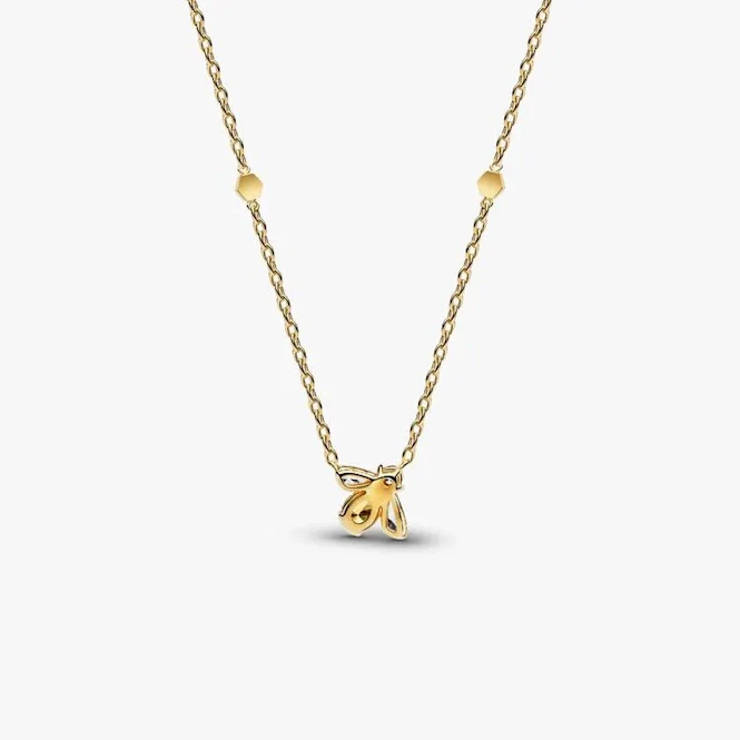 Gold Honey Bee Pendant Necklace, 45cm - Image 3