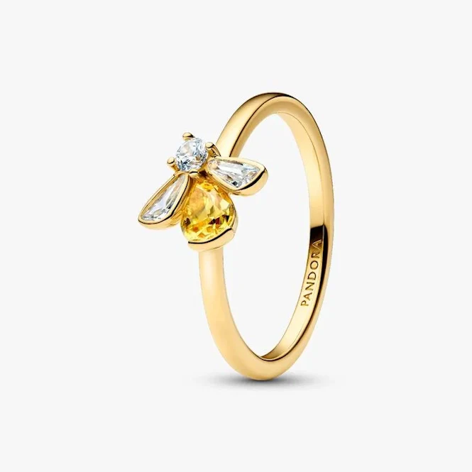 Gold Honey Bee Ring, Size 52