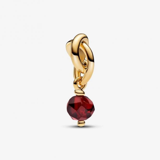 Gold January Birthstone Eternity Circle Dangle Charms