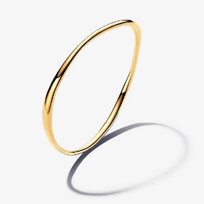 Gold Organically Shaped Bangle, 21cm