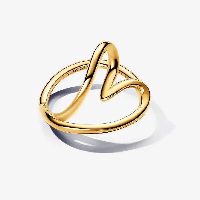 Gold Organically Shaped Heart Ring, Size 48 - Image 2