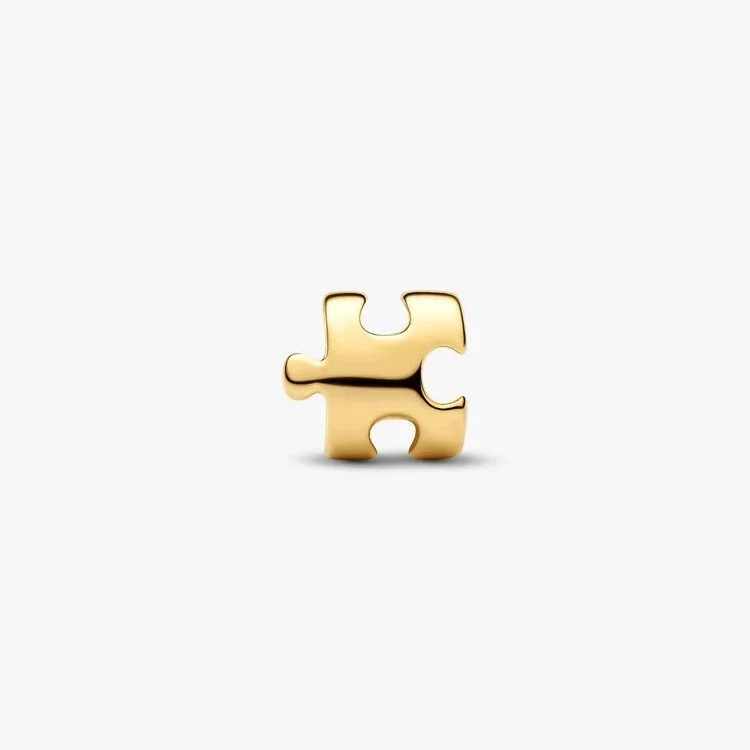 Gold Puzzle Piece Mini Charms - Image 3