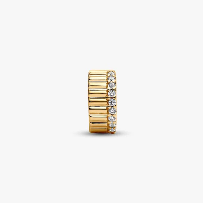 Gold Ribbed Clip Charms - Image 2