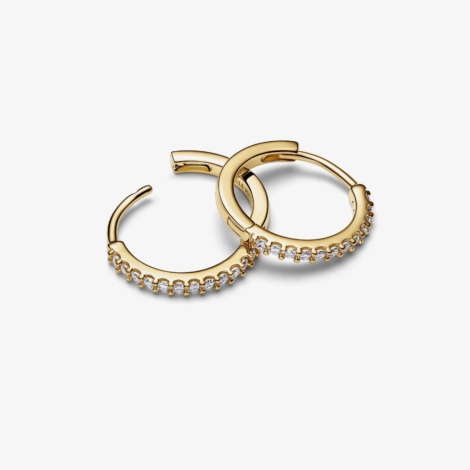Gold Sparkling Mini Hoop Earrings - Image 2