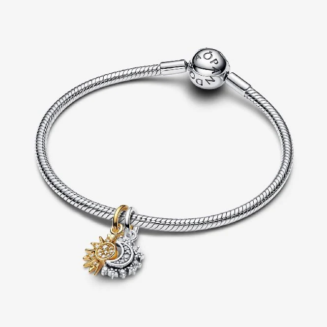 Gold Splittable Sun & Moon Dangle Charms - Image 2