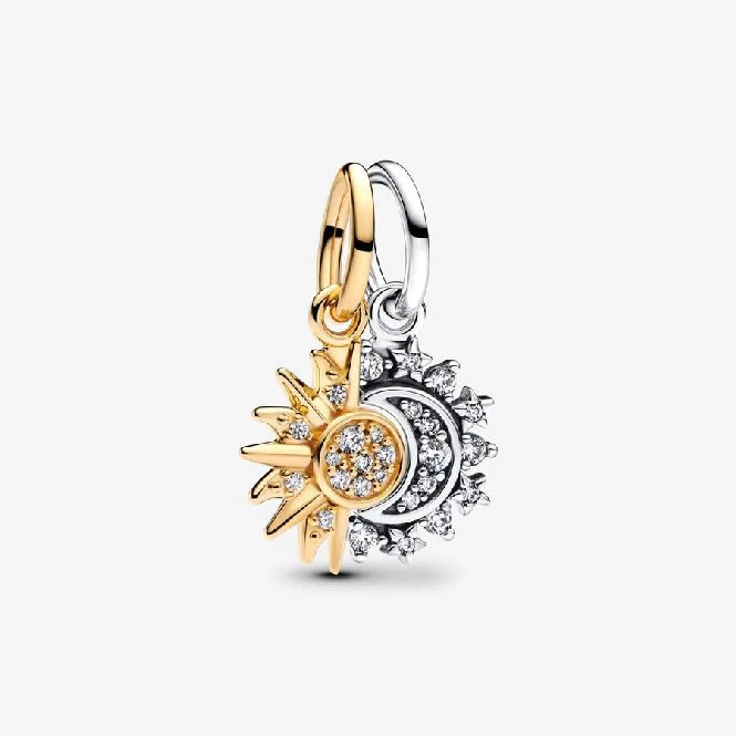 Gold Splittable Sun & Moon Dangle Charms - Image 3