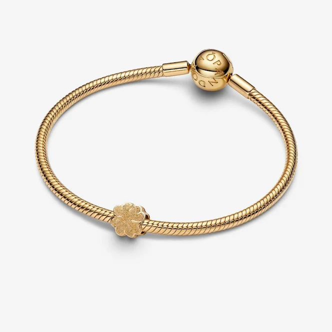 Gold Textured Clover Mini Charms - Image 2