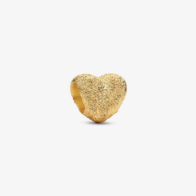 Gold Textured Heart Mini Charms