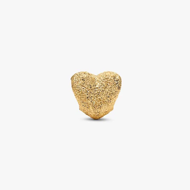 Gold Textured Heart Mini Charms - Image 2