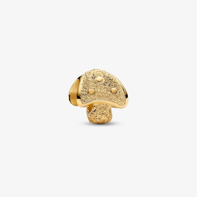 Gold Textured Mushroom Mini Charms