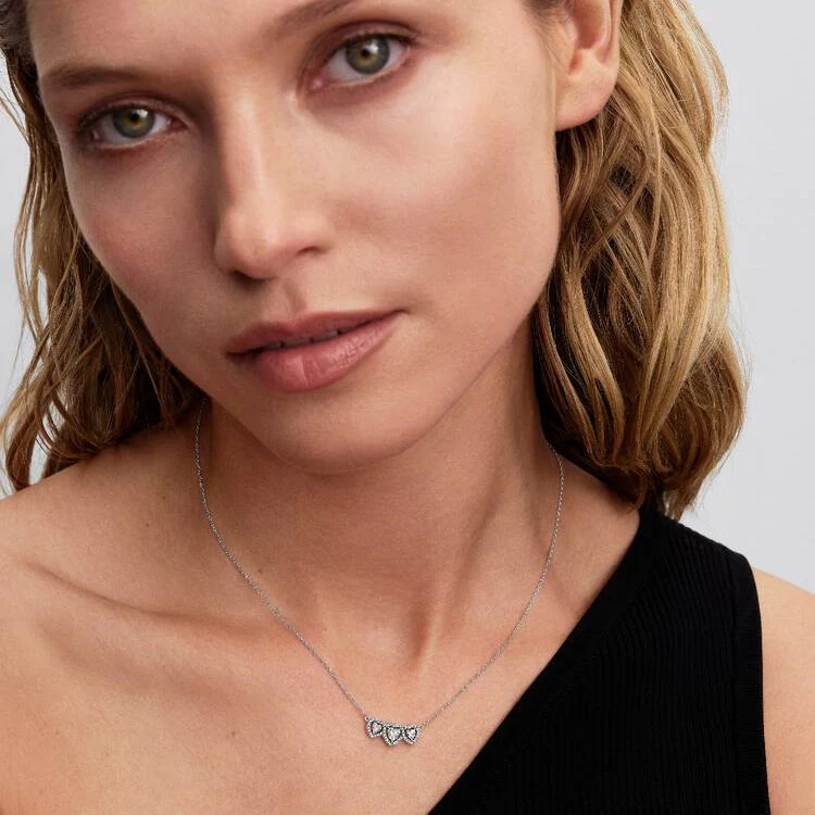 Halo Heart Trilogy Collier Necklace, 45cm - Image 3
