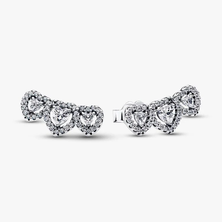 Halo Heart Trilogy Stud Earrings - Image 3