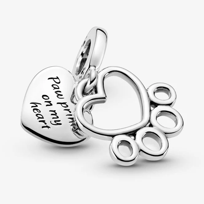 Hearts & Paw Print Dangle Charms - Image 2