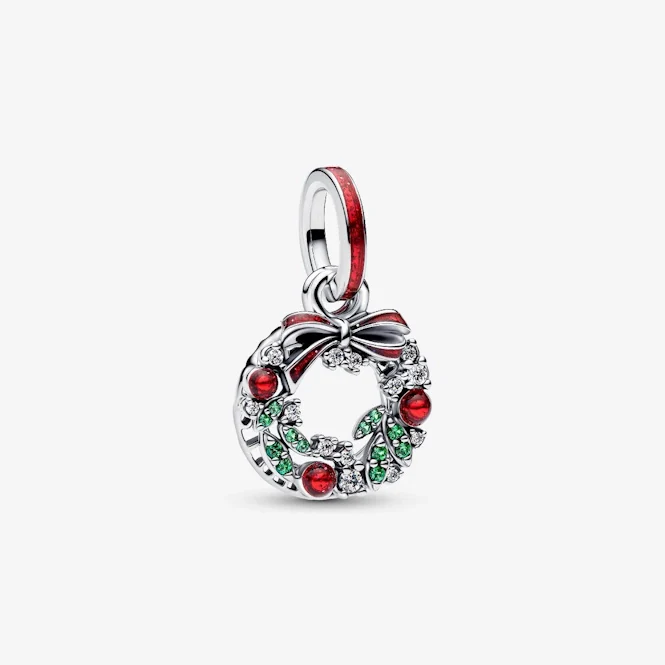 Holiday Wreath Double Dangle Charms
