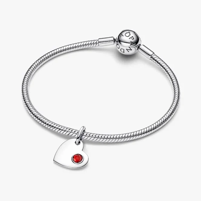January Birthstone Engravable Heart Dangle Charms - Image 3