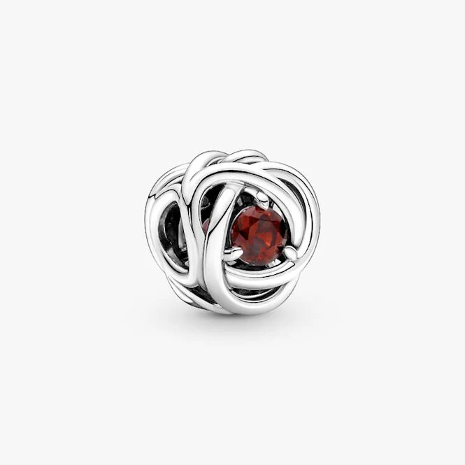 January Birthstone Eternity Circle Charms