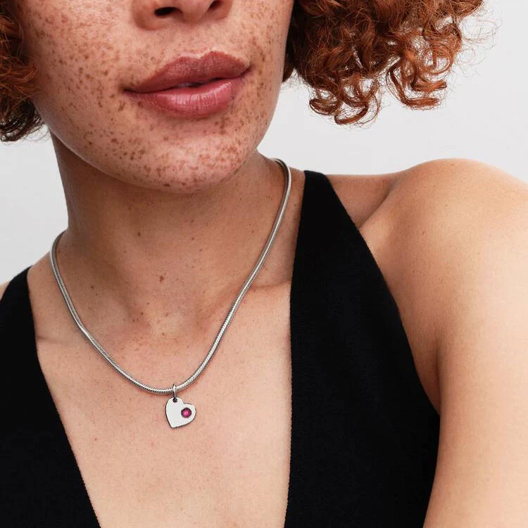 July Birthstone Engravable Heart Dangle Charms - Image 3