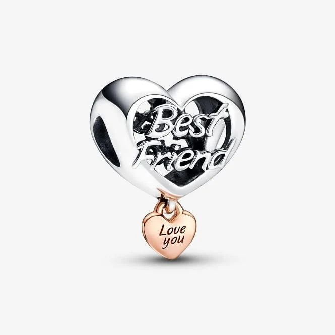 Love You Best Friend Heart Charms