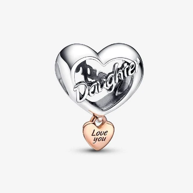 Love You Daughter Heart Charms