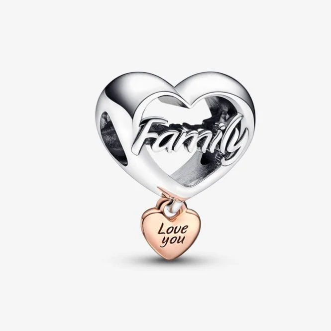 Love You Family Heart Charms