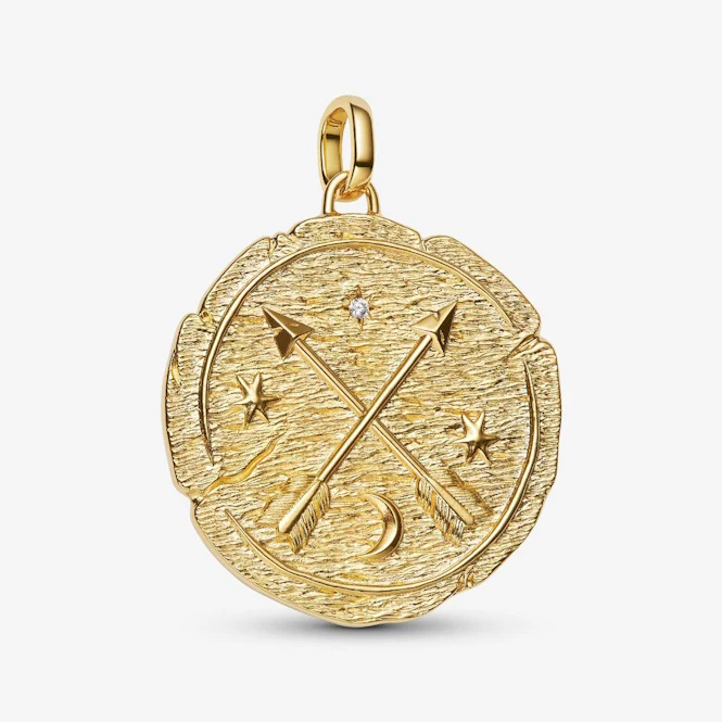 ME Gold Crossing Arrows Oversized Medallion Charms