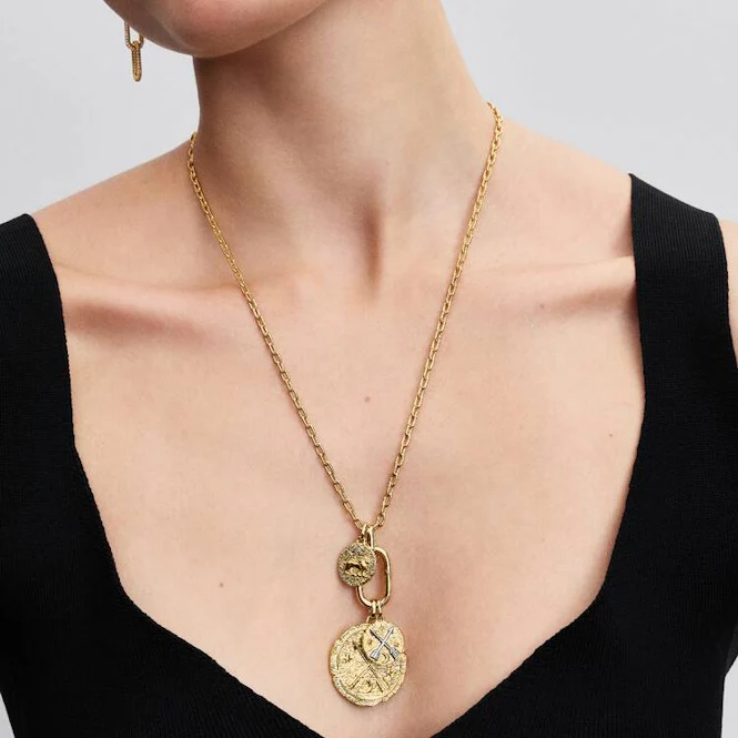 ME Gold Large Openable Link Pendant Necklace, 70cm - Image 3