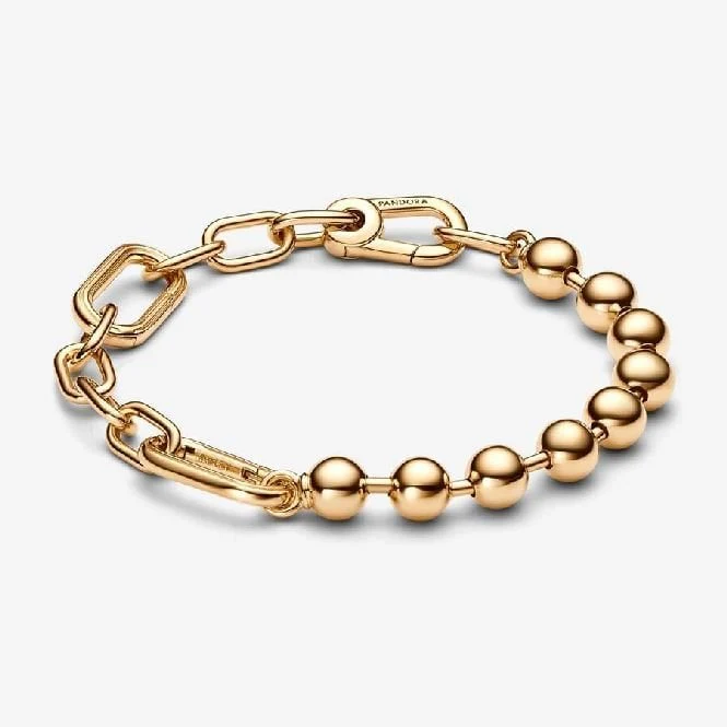 ME Gold Metal Bead & Link Chain Bracelet, 20cm