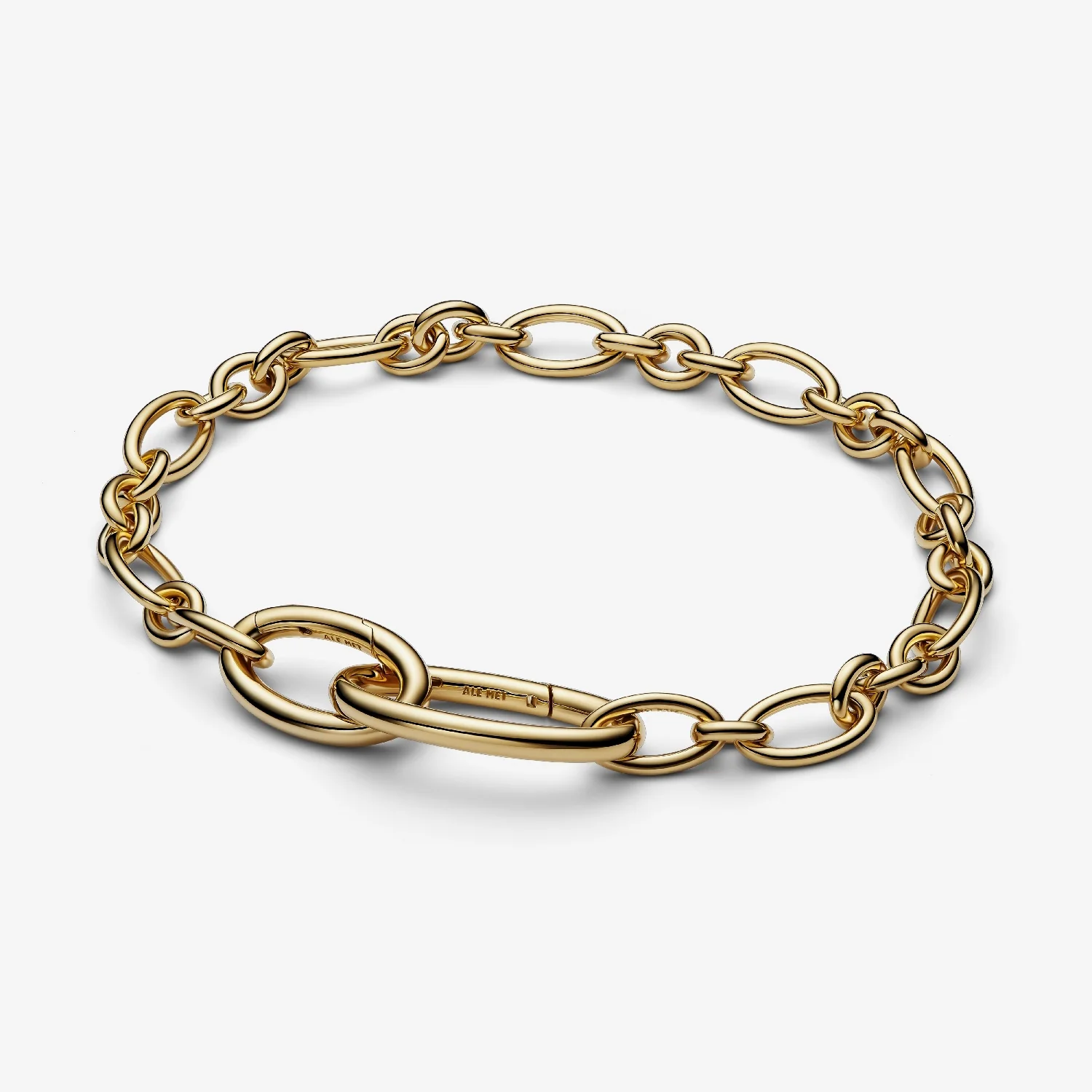 ME Gold Openable Oval Link Chain Bracelet, 17.5cm