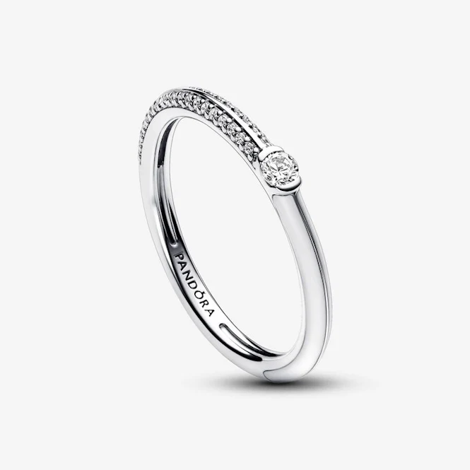 ME Pave & White Dual Ring, Size 54 - Image 4