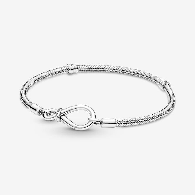 Moments Infinity Knot Snake Chain Bracelet, 21cm