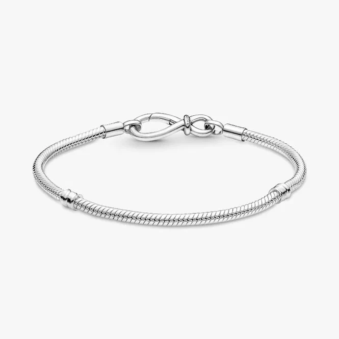 Moments Infinity Knot Snake Chain Bracelet, 20cm - Image 3