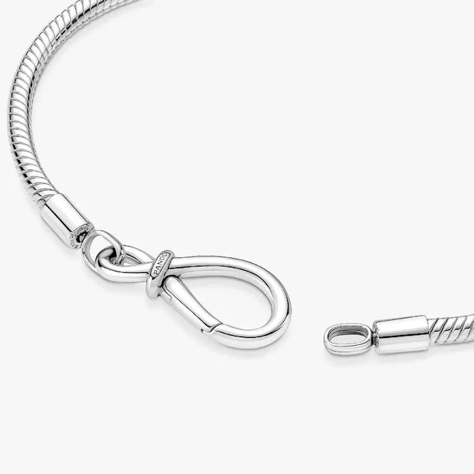 Moments Infinity Knot Snake Chain Bracelet, 20cm - Image 4