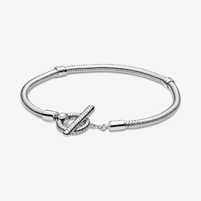 Moments T-Bar Snake Chain Bracelet, 23cm