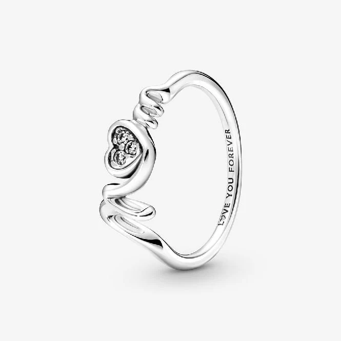 Mum Pave Heart Ring, Size 60