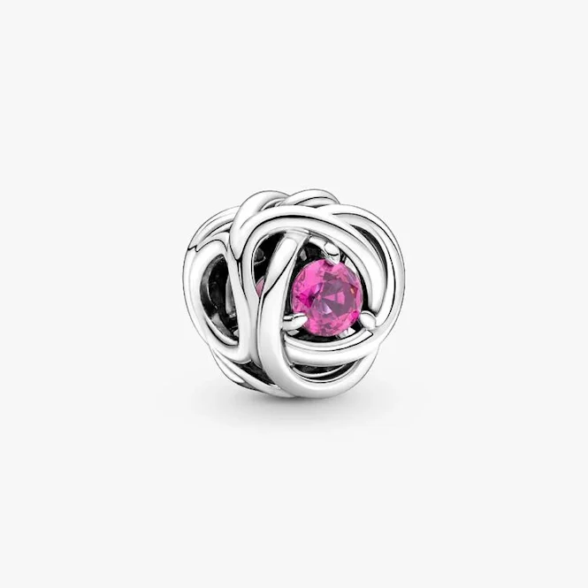 October Birthstone Eternity Circle Charms