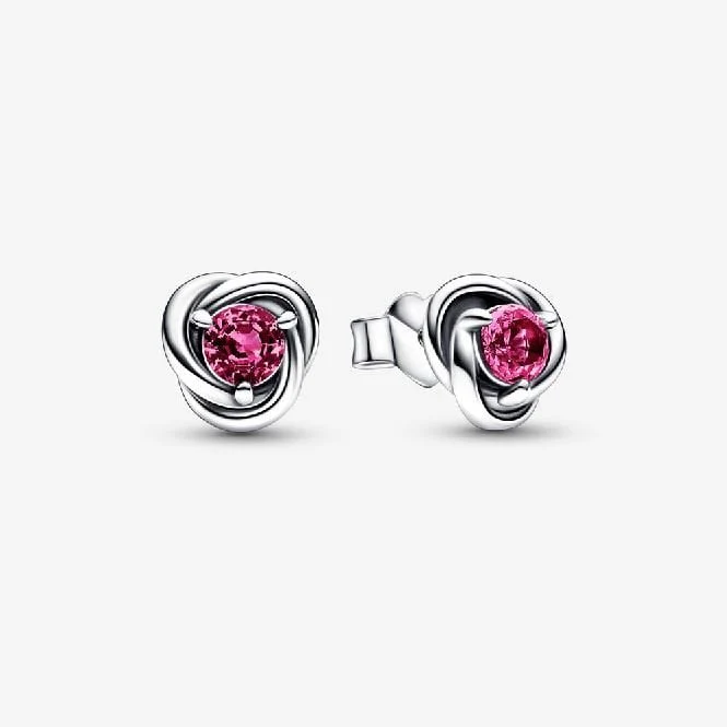 October Birthstone Eternity Circle Stud Earrings