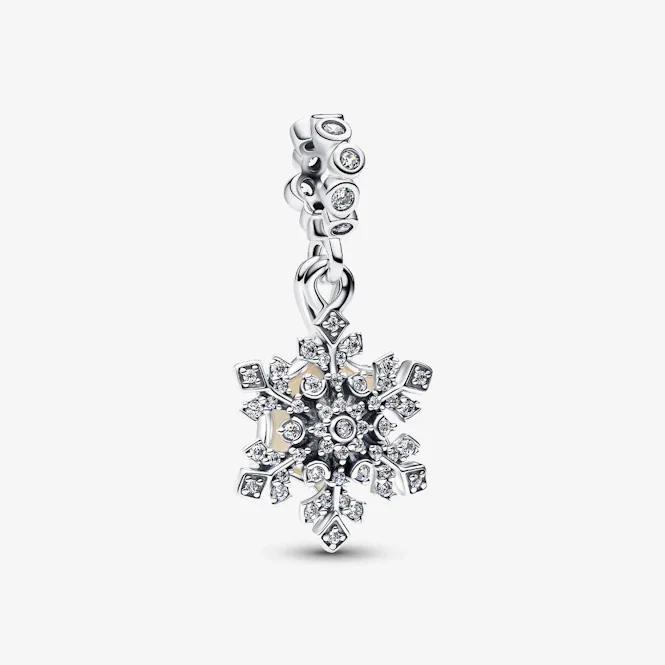Opalescent Snowflake Double Dangle Charms