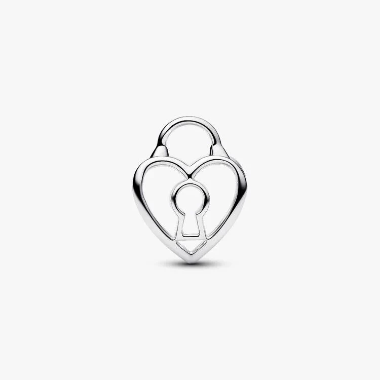Openwork Heart Padlock Charms - Image 3