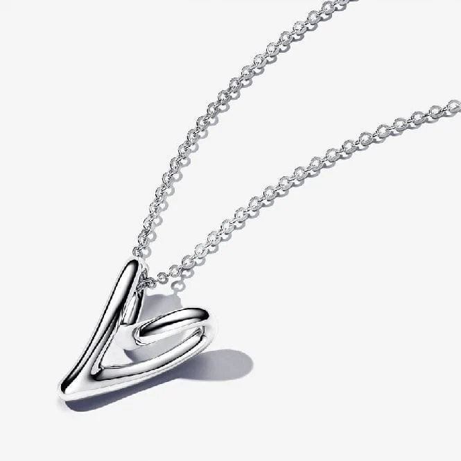 Organically Shaped Heart Pendant Necklace, 70cm