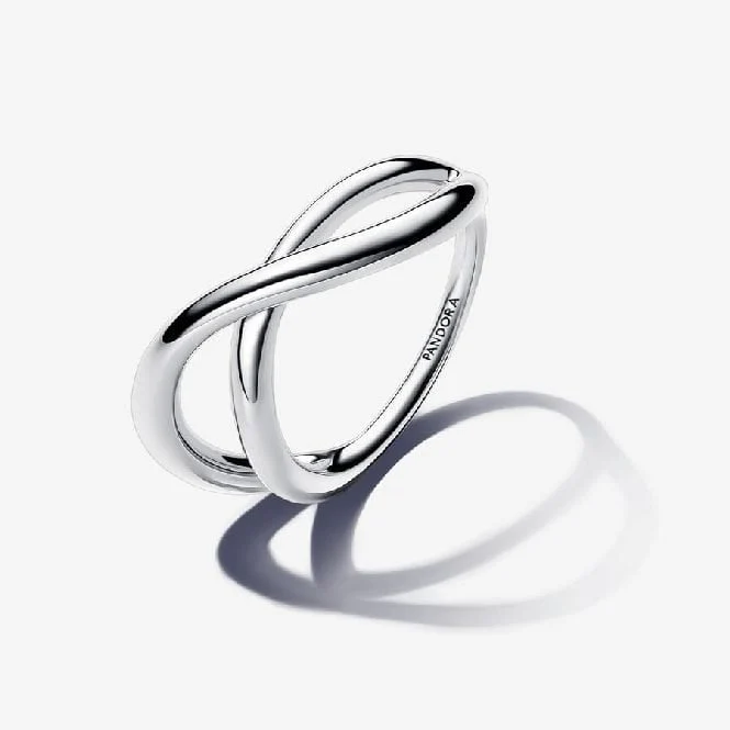 Organically Shaped Infinity Ring, Size 52