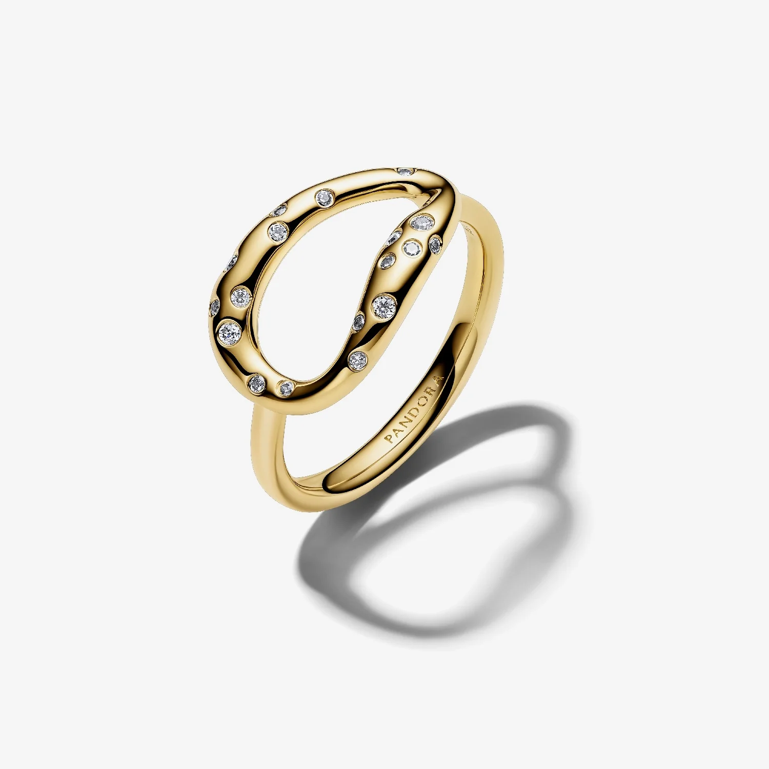 Organically Shaped Stone-Set Statement Ring, Size 52