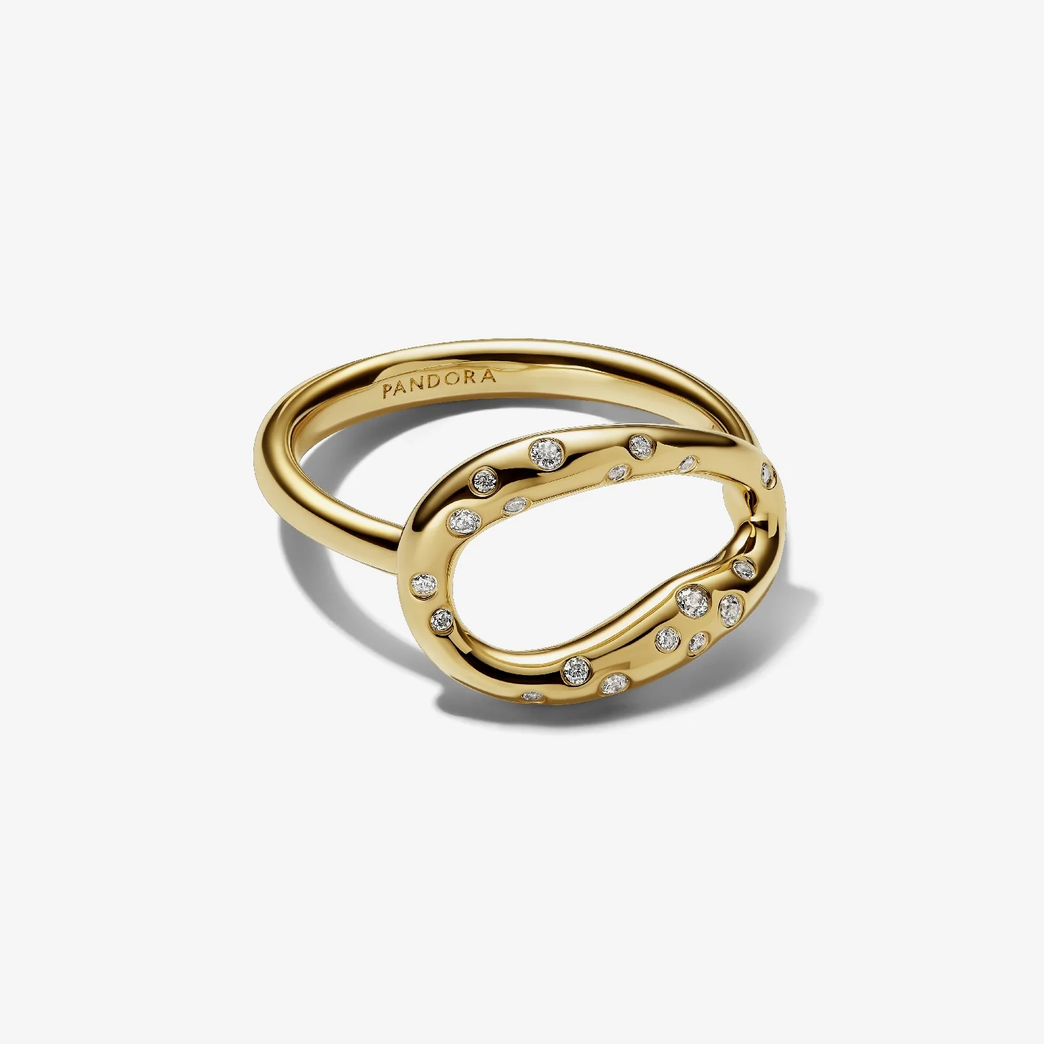 Organically Shaped Stone-Set Statement Ring, Size 52 - Image 2
