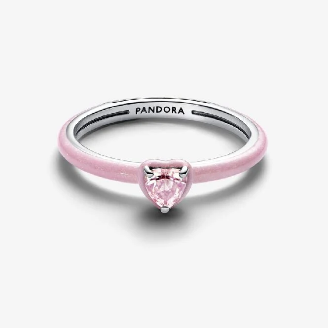 Pink Chakra Heart Ring, Size 44 - Image 2