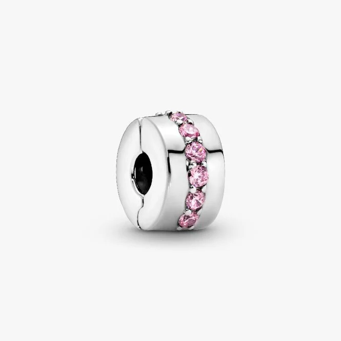 Pink Sparkling Row Clip Charms