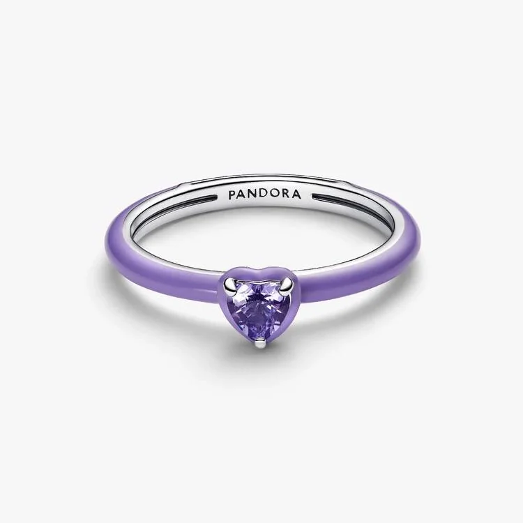 Purple Chakra Heart Ring, Size 52 - Image 3