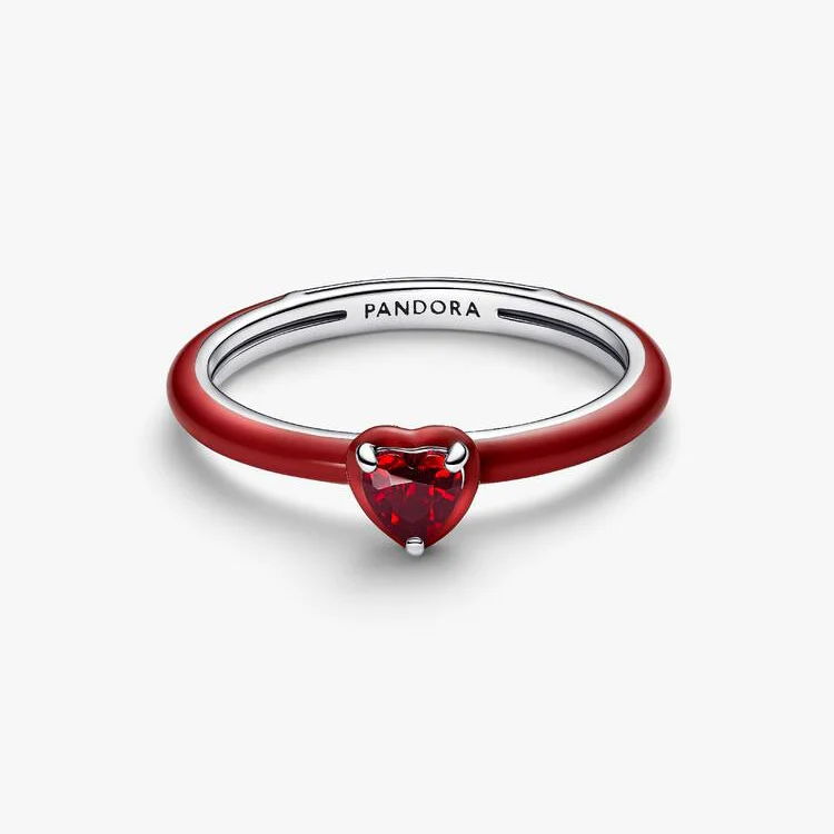 Red Chakra Heart Ring, Size 52 - Image 3