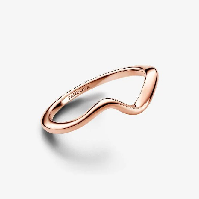Rose Polished Wave Ring, Size 54 - Image 2